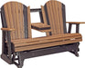 LuxCraft LuxCraft 5 ft. Recycled Plastic Adirondack Outdoor Glider Antique Mahogany on Black Adirondack Glider 5APGAMB