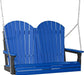 LuxCraft LuxCraft Adirondack 4ft. Recycled Plastic Porch Swing Blue on Black / Adirondack Porch Swing 4APSBB