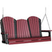 LuxCraft LuxCraft Adirondack 5ft. Recycled Plastic Porch Swing Cherrywood On Black / Adirondack Porch Swing 5APSCWB