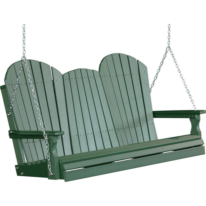 LuxCraft LuxCraft Adirondack 5ft. Recycled Plastic Porch Swing Green / Adirondack Porch Swing 5APSG