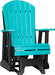 LuxCraft LuxCraft Adirondack Recycled Plastic 2 Foot Glider Chair Aruba Blue on Black Glider Chair 2APGABB