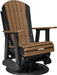 LuxCraft Luxcraft Adirondack Recycled Plastic Swivel Glider Chair Antique Mahogany on Black Glider Chair 2ARSAMOB