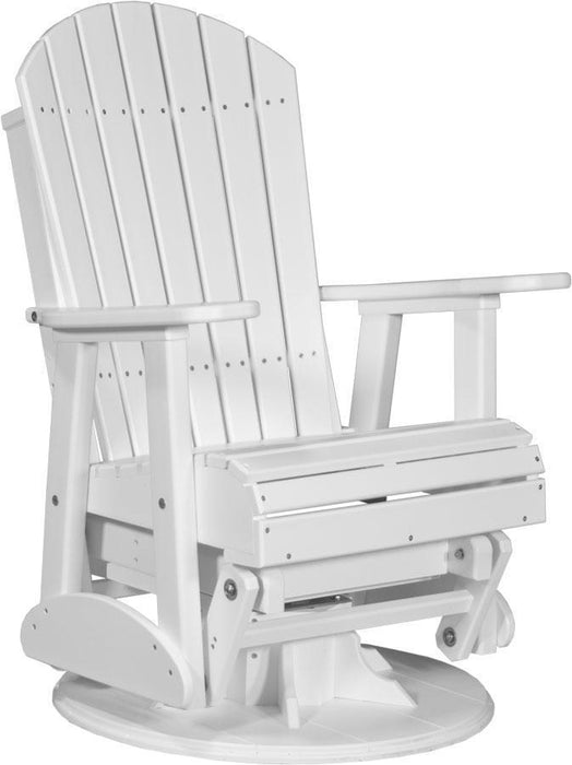 LuxCraft Luxcraft Adirondack Recycled Plastic Swivel Glider Chair White Glider Chair 2ARSW