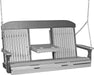 LuxCraft LuxCraft Classic Highback 5ft. Recycled Plastic Porch Swing Dove Gray on Slate / Classic Porch Swing 5CPSDGS