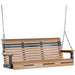 LuxCraft LuxCraft Rollback 5ft. Recycled Plastic Porch Swing Cedar On Black Rollback Porch Swing 5PPSCB