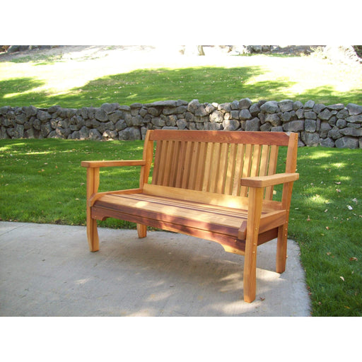 Wood Country Wood Country Cabbage Hill Red Cedar Outdoor Garden Bench 4 Foot / Stained + $17 Outdoor Bench WCCHGB1